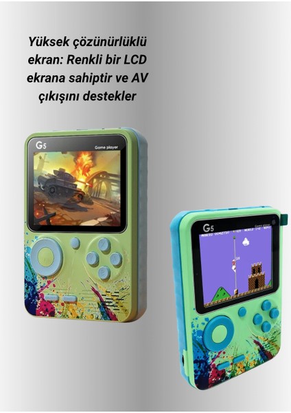 G5 Game Box Retro Mini Oyun Konsolu - 500 Dahili Oyun