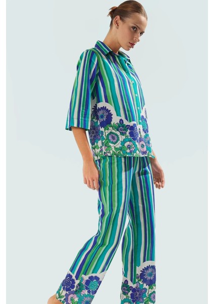 Cool & Comfort Dokuma Plaj Takımı Çizgili Desenli Nefes Alan Pamuk Viskoz Şık Görünüm fiyatları