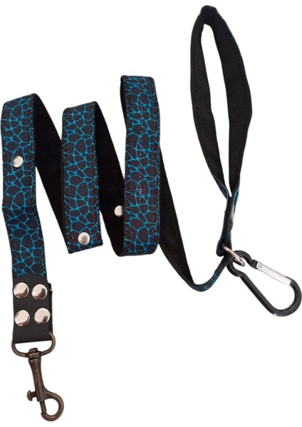 Köpek gezdirme tasması mavi siyah kordon uzunluk:120cm genişlik:2,5cm dog leash B4-3 fiyatları