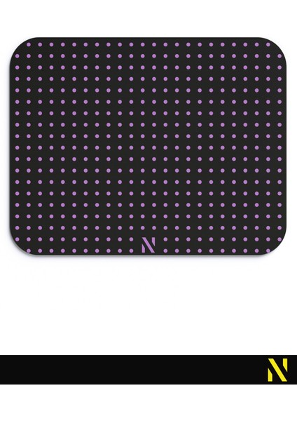 Mor Renkli Dot Nokta Desenli Ergonomik Mouse Pad - 23 cm x 19 cm - Kaydırmaz Taban Ev ve Ofis Kullanımı Fare Altlığı Mousepad