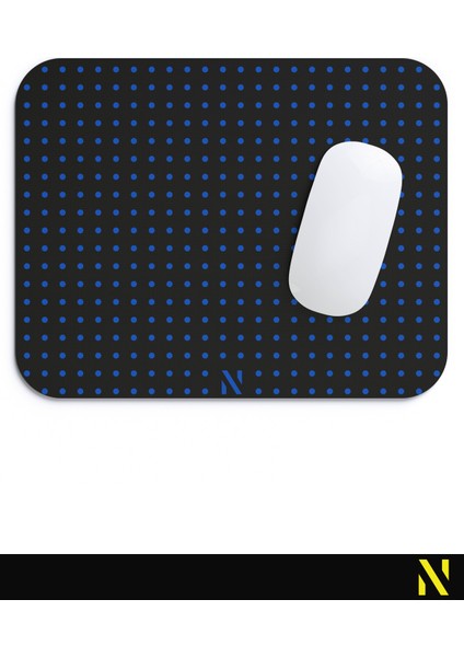 Lacivert Renkli Dot Nokta Desenli Ergonomik Mouse Pad - 23 cm x 19 cm - Kaydırmaz Taban Ev ve Ofis Kullanımı Fare Altlığı Mousepad fırsatları