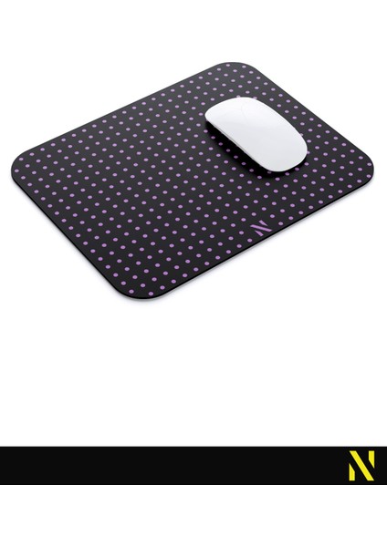 Mor Renkli Dot Nokta Desenli Ergonomik Mouse Pad - 23 cm x 19 cm - Kaydırmaz Taban Ev ve Ofis Kullanımı Fare Altlığı Mousepad modelleri