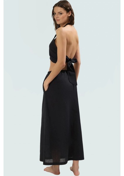 Plaj Şıklığı Için Pamuk Bluz Etek Takım Kolsuz V Yaka Özenle Seçilmiş Zarifane Tasarım modelleri