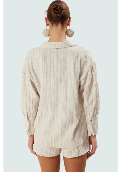 Rahat Plaj Takımı Keten Karışımlı Gömlek Şort Yaz Için Mükemmel Özel Tasarım modelleri