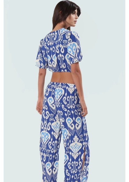 Rahat ve Şık Etnik Desenli Viskoz Bluz Pantolon Takım Yazın Gözdesi Görünüm Kaliteli Işçilik fiyatları