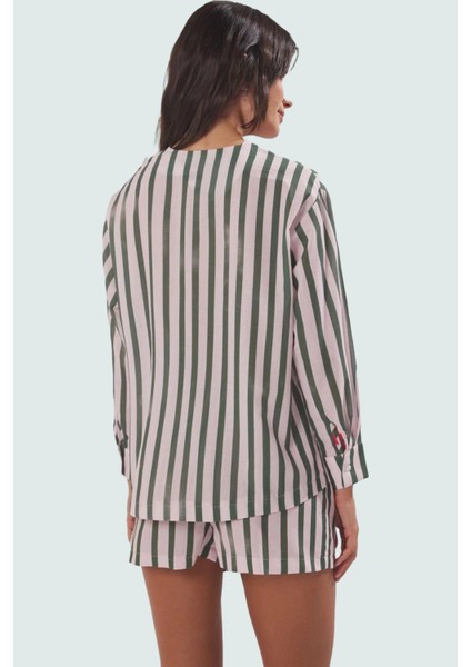 Rahat ve Şık Balık Desenli Pamuk Vual Plaj Takımı Kısa Kollu V Yaka Yazlık Kombin Yüksek Kalite modelleri