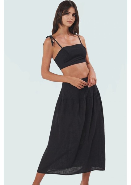 Plaj Için Ideal Pamuklu Bluz Etek Takımı Rahat ve Şık Görünüm