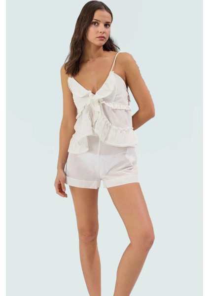 Yazlık Kolsuz Bluz Şort Takım Flamlı Pamuk Rahatlık Premium Kalite Özel Tasarım Konforlu Kesim