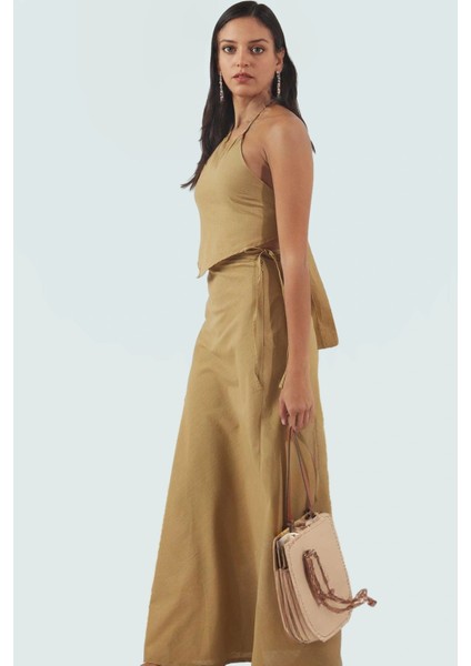 Plaj Bluz Etek Takımı Rahat Kesim Renk Pamuk Kumaş Yazlık Konforlu Seçkin Malzeme