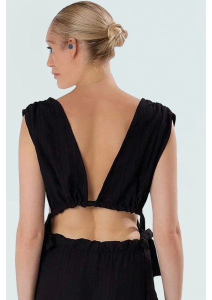 Yazlık Pamuklu Bluz Pantolon Takım Bağlama Detaylı Rahat Kalıp Nefes Alan Kumaş Modern Stil modelleri