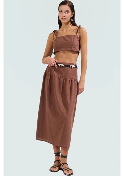 Plaj Için Ideal Pamuklu Bluz Etek Takımı Rahat ve Şık Görünüm fiyatları