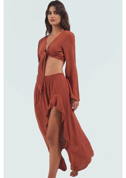 Dokuma Viskoz Bluz Etek Takım; Şal Desenli Oversize Yazlık Rahat Kullanım Uzun Ömürlü Şık Görünüm fiyatları