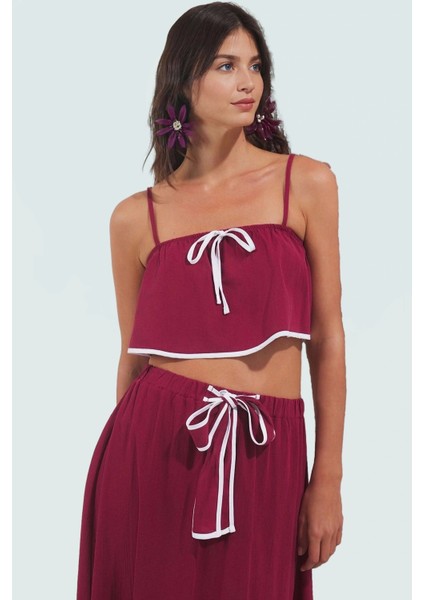 Pamuklu Dokuma Bluz Etek Takım Yazlık Plaj Şıklığı Şık Görünüm Modern Stil Dayanıklı Malzeme