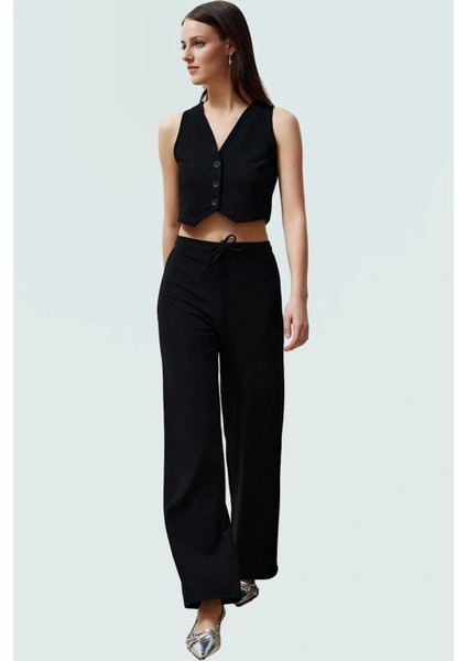 Geniş Paça Pantolon Yelek Takım Rahatlık ve Şıklık Bir Arada Işten Gündeliğe Modern Stil fiyatları
