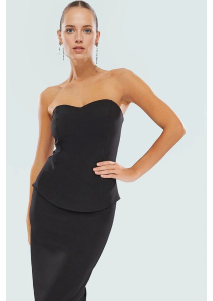 Straplez Yazlık Elbise Polyester Elastan Dokuma Kumaş Fitted Kalıp Trend Tasarım fiyatları