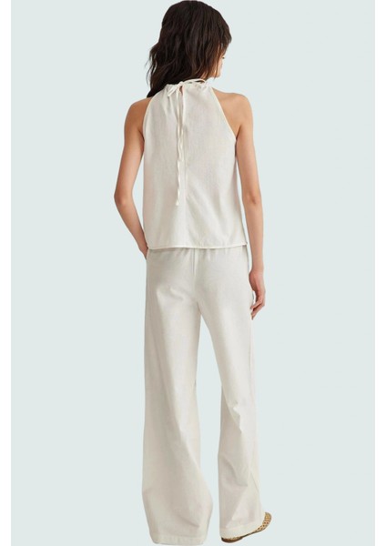 Rahat ve Şık Pamuklu Yazlık Takım Bluz Geniş Paça Pantolon Kullanım Dayanıklı Malzeme modelleri