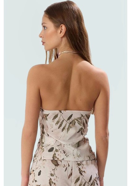 Rahat Geniş Paça Çok Çiçek Baskılı Kolsuz Örme Takım Elbise Yazlık Modern Stil Trend Tasarım fiyatları