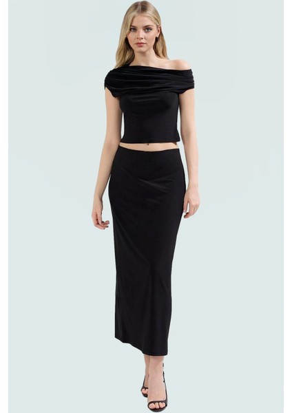 Ekose Desenli Örme Midi Elbise Takım Rahat Şık ve Çok Yönlü Premium Kalite Dayanıklı Malzeme