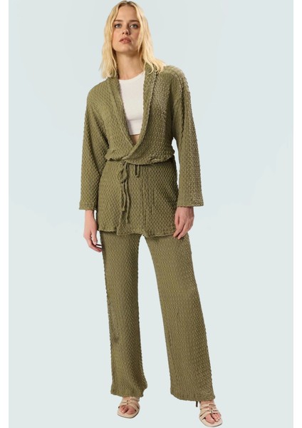 Şık Anvelop Geniş Paça Takım Elbise Rahat ve Modern Yazlık Görünüm Stil