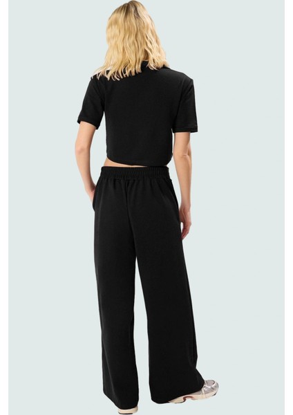 Rahat Kalıp Geniş Paça Örme Takım Kısa Kollu Polo Yaka Trend Tasarım Uzun Ömürlü modelleri