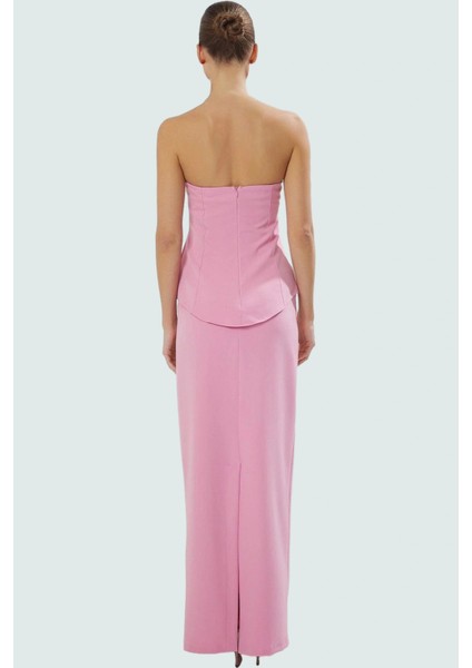 Straplez Yazlık Elbise Polyester Elastan Dokuma Kumaş Fitted Kalıp Trend Tasarım modelleri