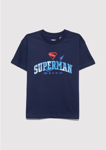 Superman Baskılı Lacivert Tişört 6610380-70720