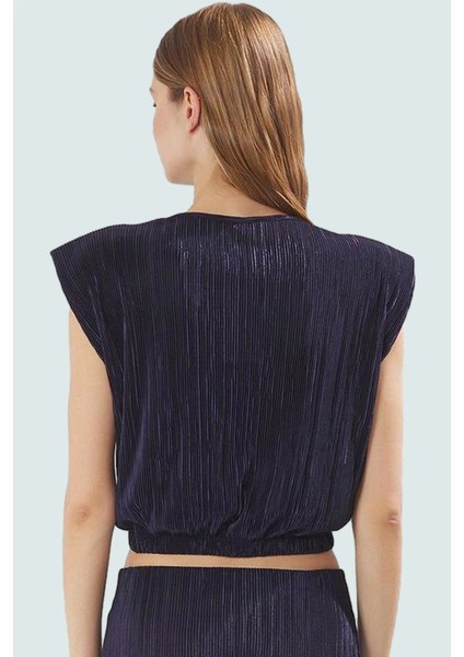 Plise Detaylı Polyester Örme Yazlık Kadın Bluz Etek Takım Günlük Kullanım Için modelleri