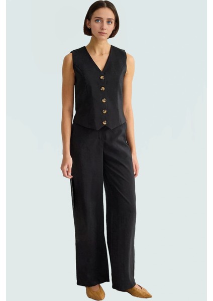 Yazlık Kadın Modal Pantolon Yelek Takım Rahat Kesim Nefes Alabilir Kumaş ve Şık Premium Kalite