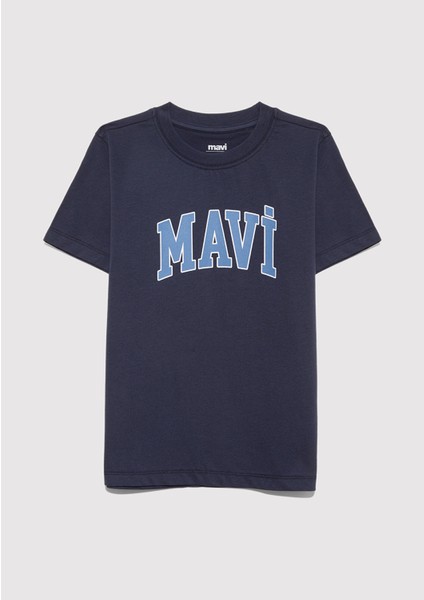 Mavi Logo Baskılı Lacivert Tişört 6610030-82318
