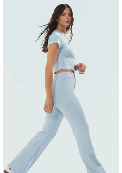 Esnek Rahat Pamuklu Kadın Takım Yüksek Bel Kısa Kollu Modern Stil Şık Görünüm fiyatları