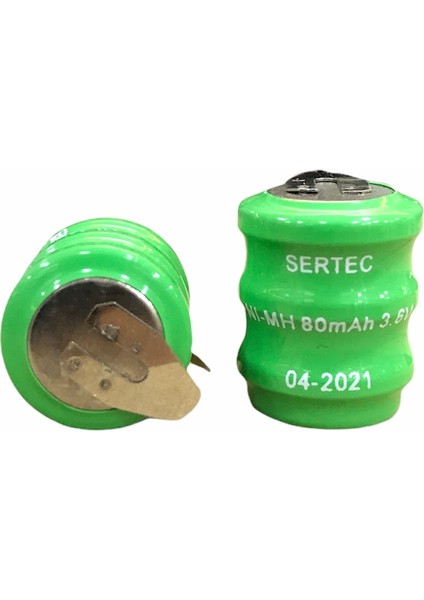 3.6V 3S1P 80 Mah 2 Pin Nı-Mh Buton Pil