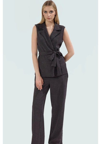 Rahat Kesim Örme Yelekli Pantolon Takım Günlük Kullanım Için Konforlu Özenle Seçilmiş