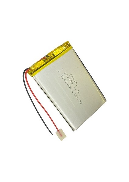 605080 3.7V 3000 Mah Li-Polymer Pil DEVRELI/1.5A