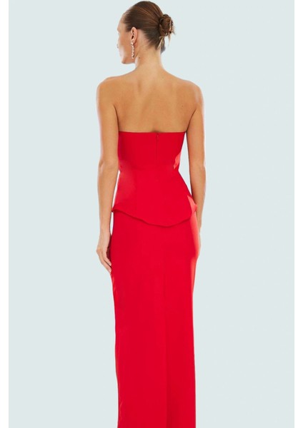 Straplez Yazlık Elbise Polyester Elastan Dokuma Kumaş Fitted Kalıp Trend Tasarım fiyatları