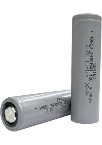 18650 3.7V 2450 Mah 12C Li-Ion Şarjlı Pil