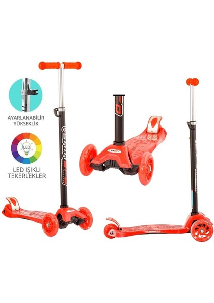 Özel Kırmızı Twist Işıklı Scooter Kırmızı Fırsat!!!