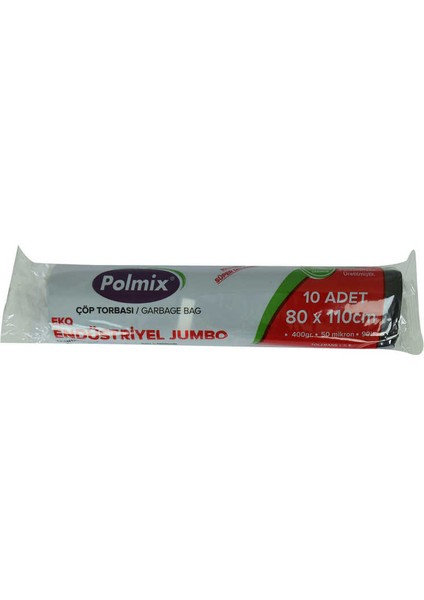 Özel Çöp Torbası Jumbo Boy 80X110CM 400GR 50MIKRON 90LT Siyah Rulo 10 Adet Fırsat!!!