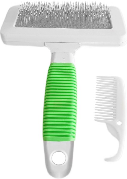 Özel Temizleme Aparatlı Kedi Köpek Tarağı 9.5 Cm-14 cm Medium Yeşil Fırsat!!!