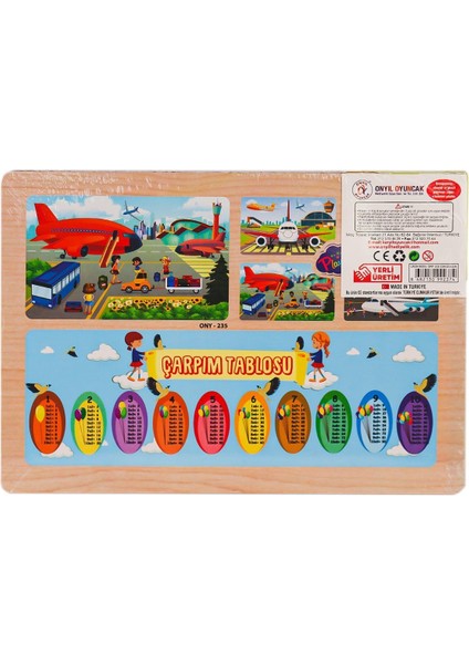 Özel ONY-233-234-235-236 Ahşap Eğitici Puzzle Havaalanı Fırsat!!!