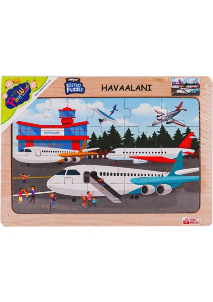 Özel ONY-233-234-235-236 Ahşap Eğitici Puzzle Havaalanı Fırsat!!!