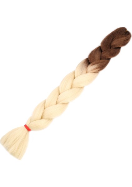 Özel Afrika Örgüsü ve Rasta Için Sentetik Ombreli Saç - Küllü Kahve / Platin