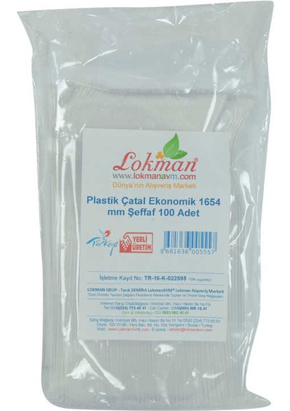 Özel Plastik Çatal Ekonomik 1654 mm Şeffaf 100 Adet 1 Paket Fırsat!!!