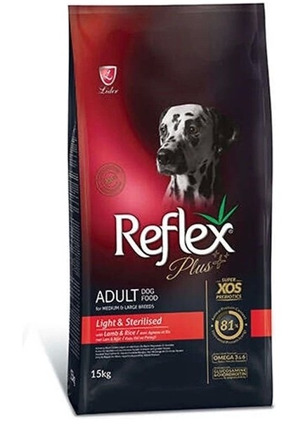 Reflex Plus Light Sterilised Kuzulu Yetişkin Köpek Maması 15 kg