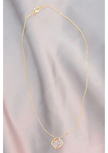 Çiçek Model Zirkon Taş Detaylı Gold Metal Zincirli Kadın Kolye - Trend Ürün fiyatları