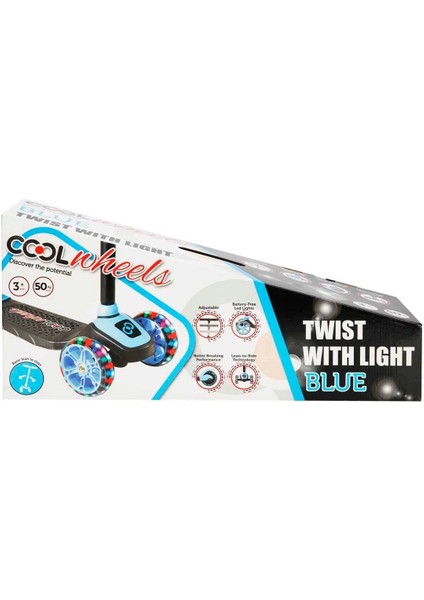 Özel Twist 3 Tekerlekli Işıklı Scooter Mavi Fırsat!!!