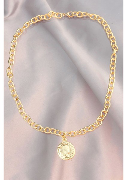 Gold Metal Zincirli Kadın Kolye - Şık Tasarım fiyatları