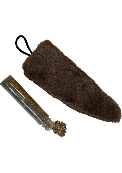 Özel Kedi Oyuncağı Kedi Otlu Peluş Kuyruk 18-20 cm Kahverengi Fırsat!!!