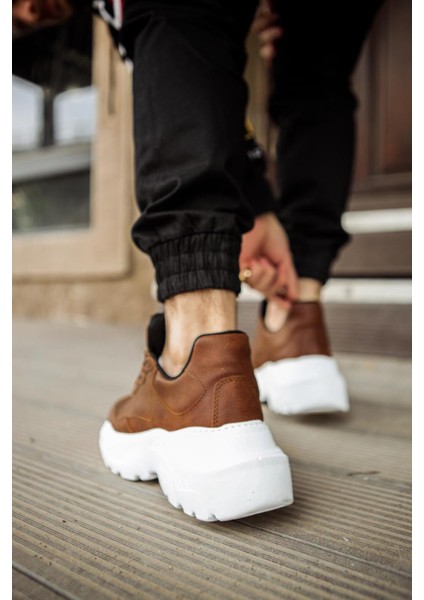 J-N75 Bağcıklı Ortopedik Taban Erkek Günlük Sneaker Spor Ayakkabı Bt Taba fırsatları