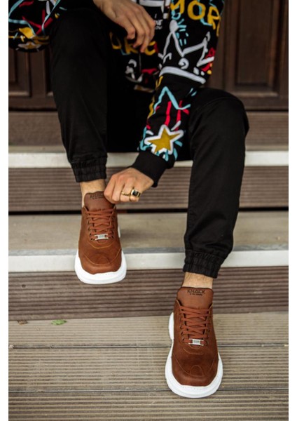 J-N75 Bağcıklı Ortopedik Taban Erkek Günlük Sneaker Spor Ayakkabı Bt Taba indirimleri