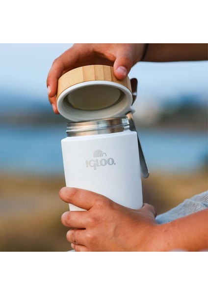 Çelik Yemek Termos - Igloo - Bamboo - 500 ml - Beyaz - 205789